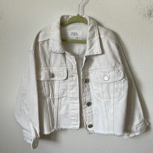 Zara kids white jean jacket 7T